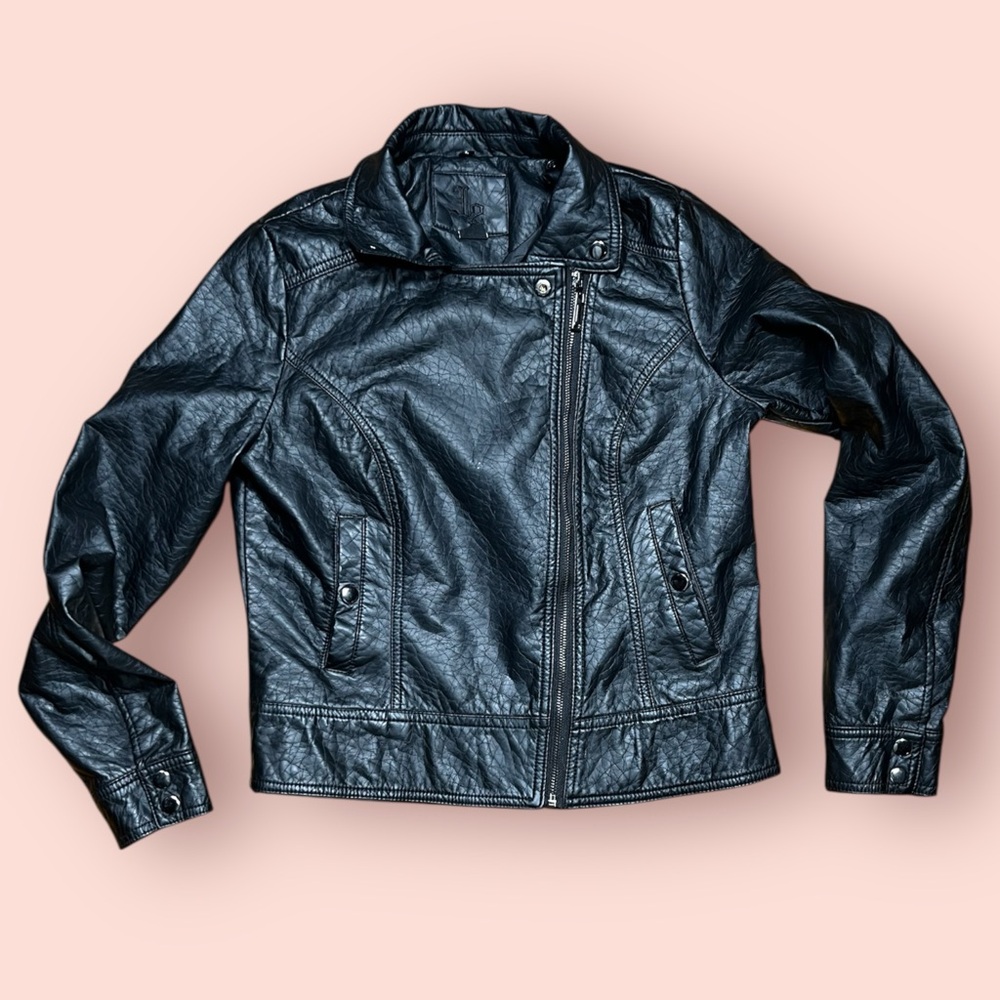 Black Faux Leather Jacket by L2
